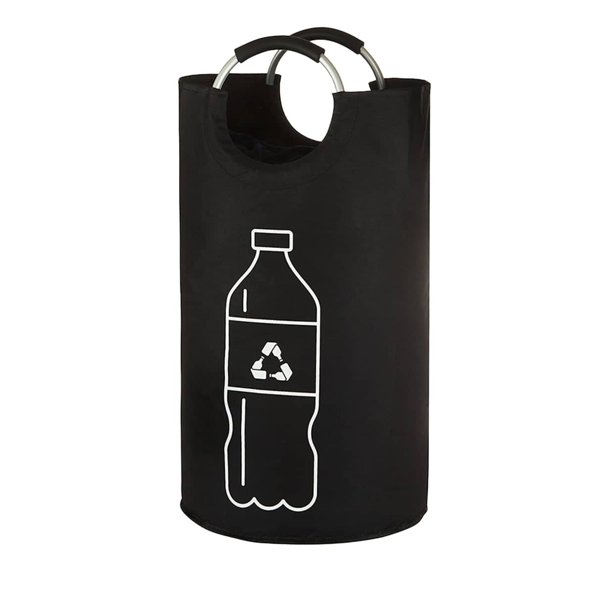 Foldable Oxford Cloth Laundry Bag with Ring Handles - Black, 115 Litre (43 x 79 x 18 cm)