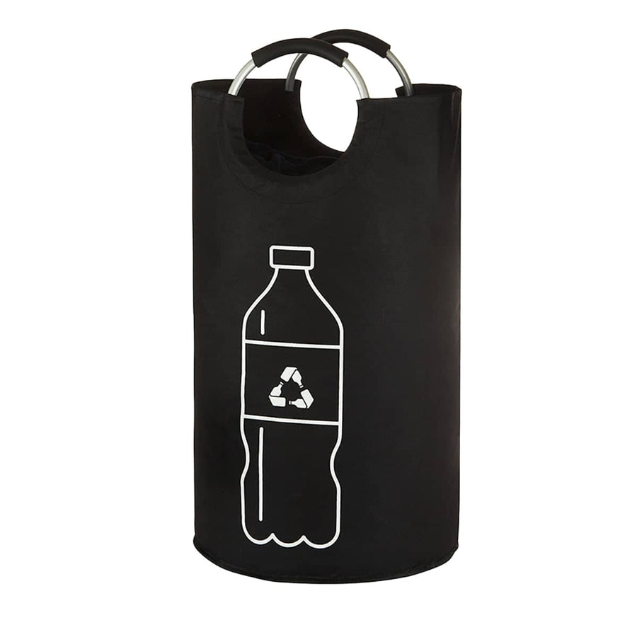 Foldable Oxford Cloth Laundry Bag with Ring Handles - Black, 115 Litre (43 x 79 x 18 cm)