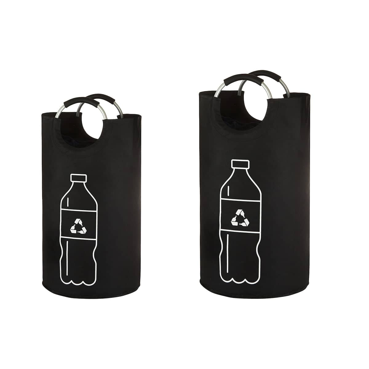 Foldable Oxford Cloth Laundry Bag with Ring Handles - Black, 115 Litre (43 x 79 x 18 cm) - view 3