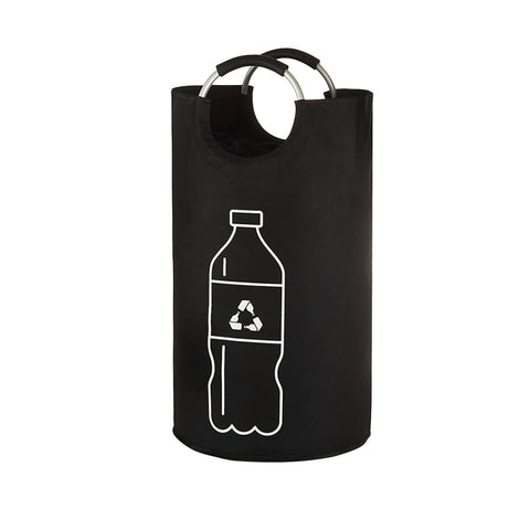 Foldable Oxford Cloth Laundry Bag with Ring Handles - Black, 82 Litre (38 x 72 x 18 cm)