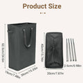 Foldable Oxford Cloth Laundry Basket, 39 x 19 x 62.5 cm - Dark Grey - view 4
