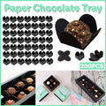 Foldable Paper Chocolate Trays for Valentine's Day Dessert Packaging - Pack of 200