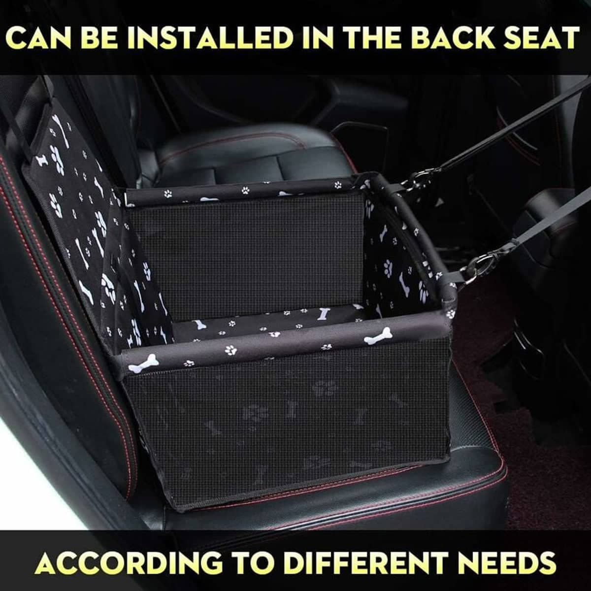 Foldable Pet Car Carrier with Breathable Mesh, 40 x 35 x 25 cm - Black - view 5