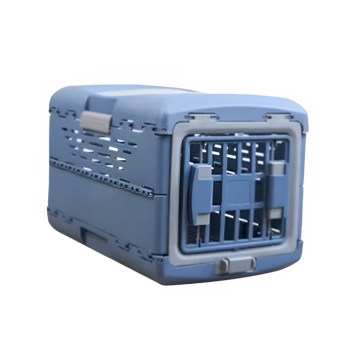 Foldable Pet Carrier Airline Box for Small Cats and Dogs, Portable Travel Cage - Blue - view 2