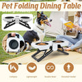 Foldable Pet Dining Table with Food Bowls for Dogs and Cats