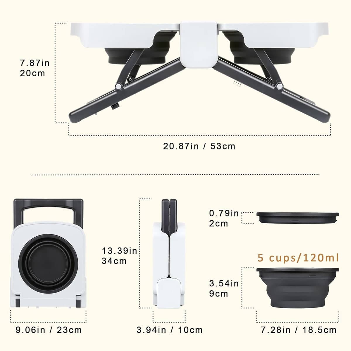 Foldable Pet Dining Table with Food Bowls for Dogs and Cats - view 3