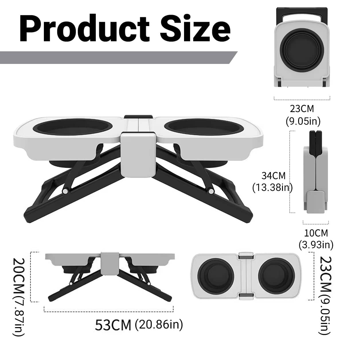 Foldable Pet Dining Table with Food Bowls for Dogs and Cats - view 4