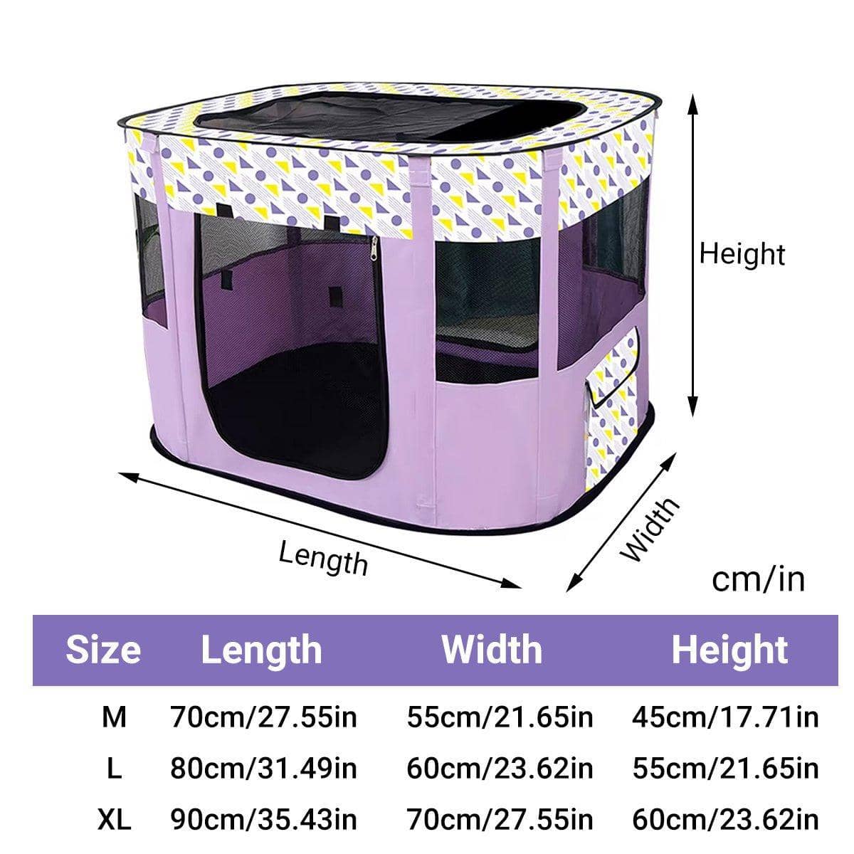 Foldable Pet Fence Tent for Cats and Dogs - Cyan, Size XL (90 x 70 x 60 cm) - view 4