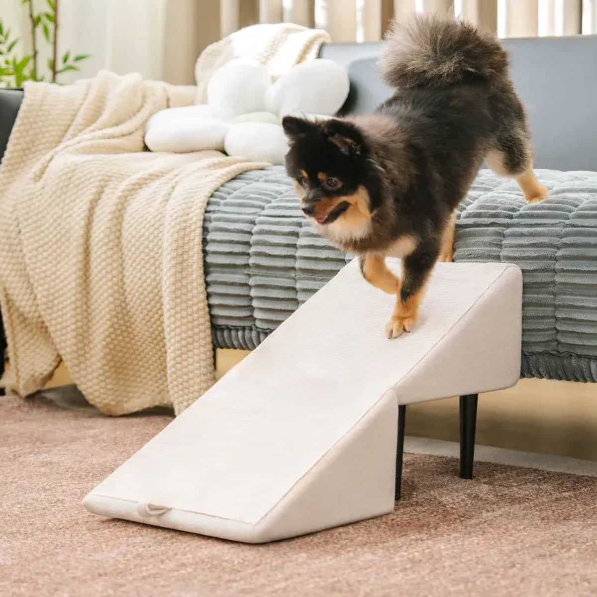 Foldable Pet Ramp Stairs for Cats and Dogs with Non Slip Fabric Cover - view 5