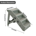 Foldable Pet Stairs with Four Non-Slip Steps, Light Grey - view 3