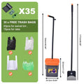 Foldable Pet Waste Scooper Set with Swivel Bin and Long-Handled Rake - view 3