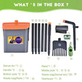 Foldable Pet Waste Scooper Set with Swivel Bin and Long-Handled Rake - view 4