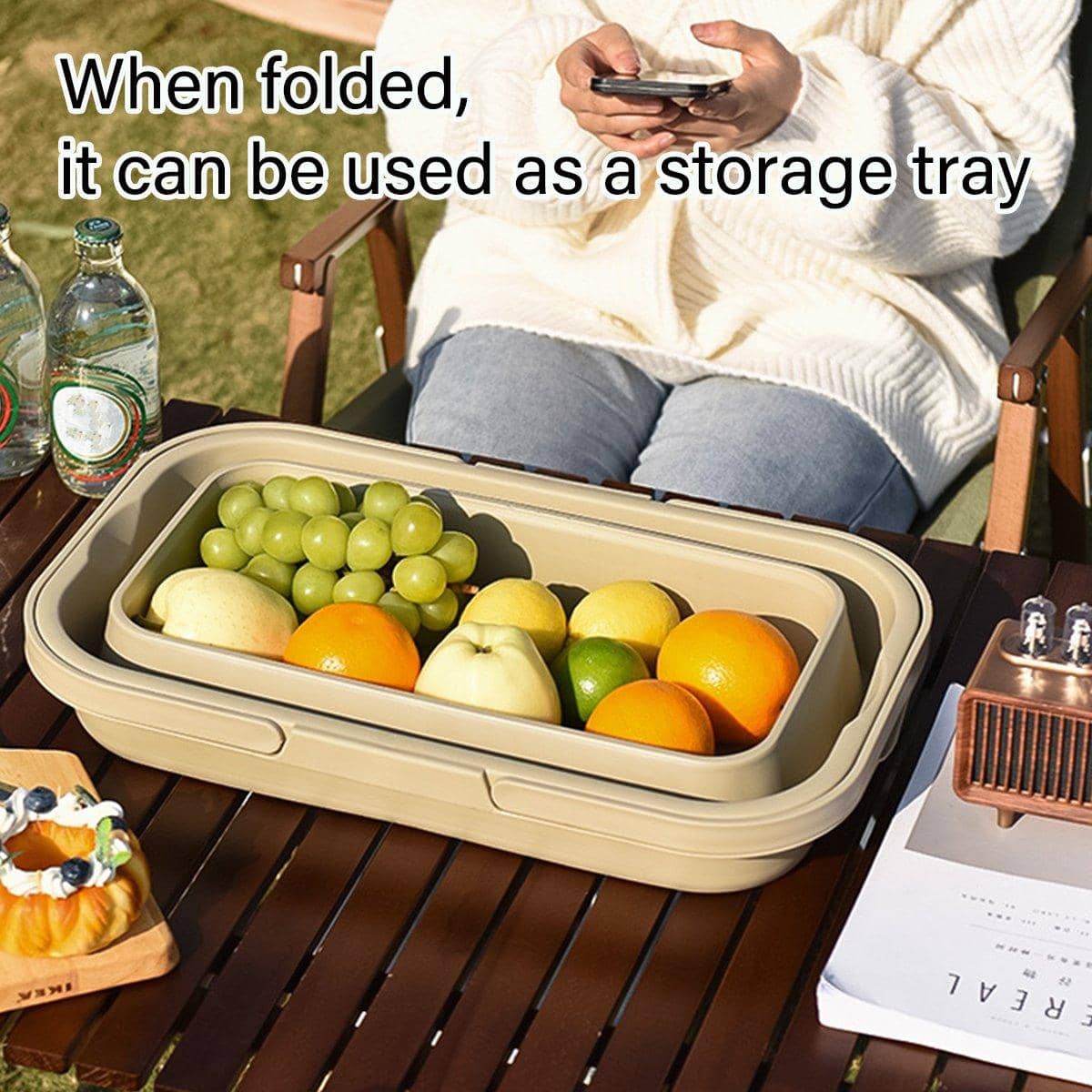 Foldable Picnic Basket with Multifunctional Lid and Cup Holders - view 4