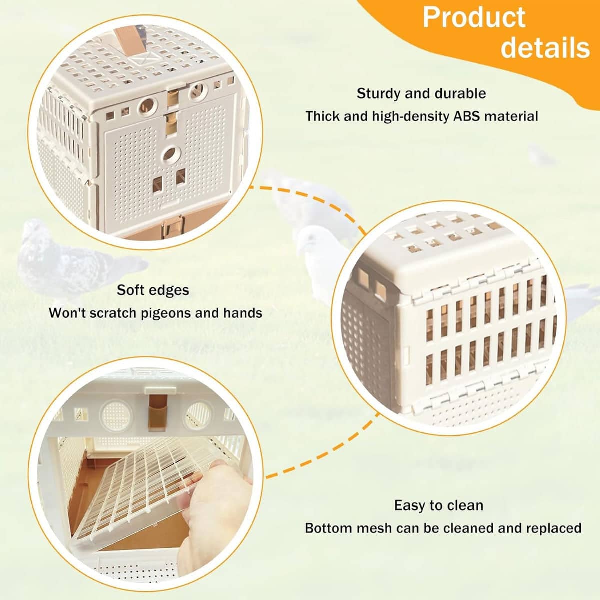 Foldable Pigeon Cage Plastic Homing Pigeon Crate Carrier Training Transport Box - view 5