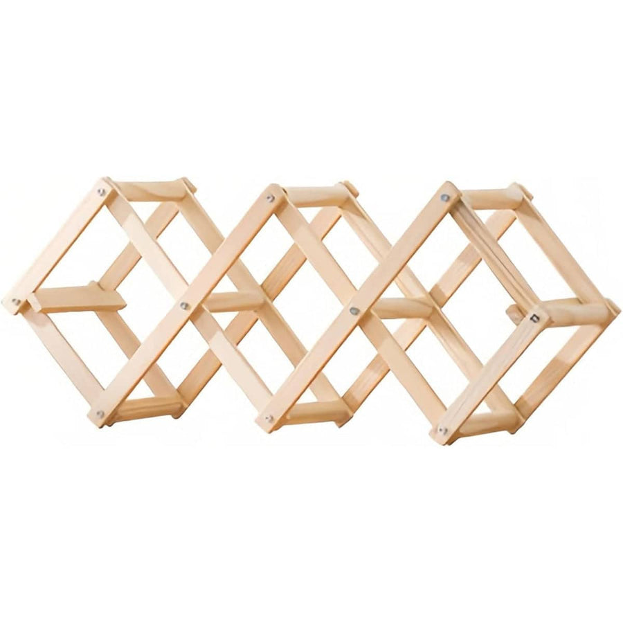 Foldable Pine Wood Wine Rack for 5 Bottles - 45 x 16.5 cm