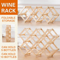 Foldable Pine Wood Wine Rack for 5 Bottles - 45 x 16.5 cm - view 2