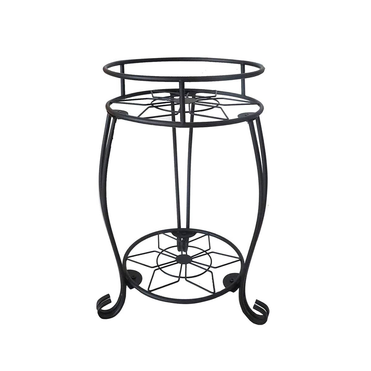 Foldable Plant Stand 2 Tier Metal Flower Shelf for Indoor and Outdoor Garden Use - view 2