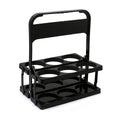 Foldable Plastic Beer Carrier Basket for Bottles and Cans - Black
