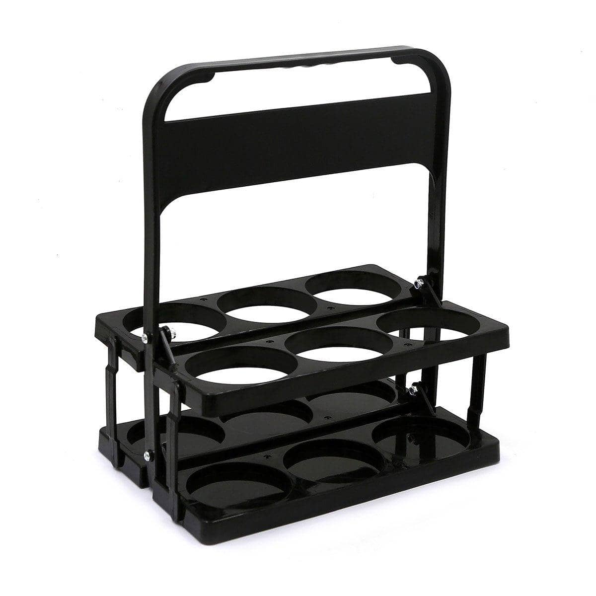 Foldable Plastic Beer Carrier Basket for Bottles and Cans - Black