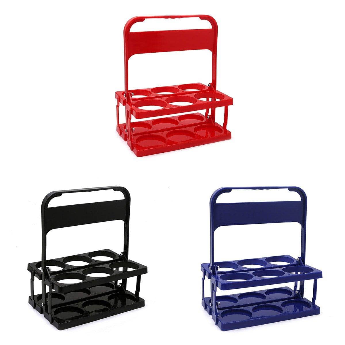 Foldable Plastic Beer Carrier Basket for Bottles and Cans - Black - view 3