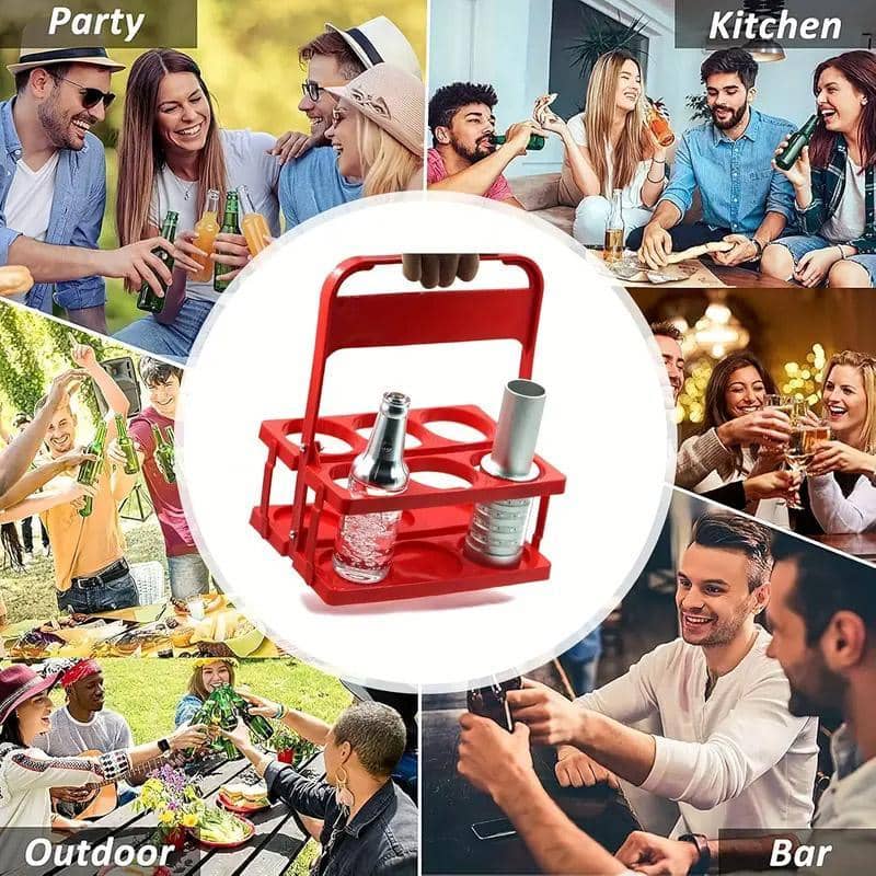 Foldable Plastic Beer Carrier Basket for Bottles and Cans - Black - view 5
