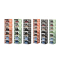 Foldable Plastic Shoe Rack - Orange, 7 Tier - view 3