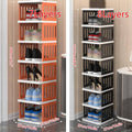 Foldable Plastic Shoe Rack - Orange, 7 Tier - view 4