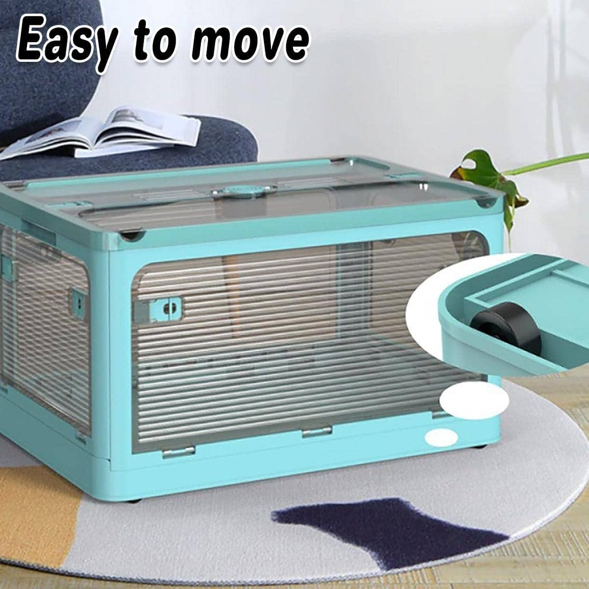 Foldable Plastic Storage Box, Large (58.4 x 33.5 x 41.9 cm) - view 5