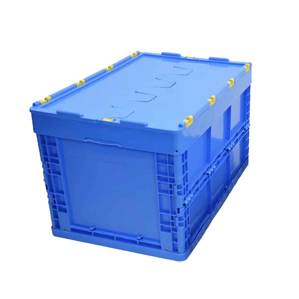 Foldable Plastic Storage Box with Rounded Corners for Workshop and Garage - With Lid