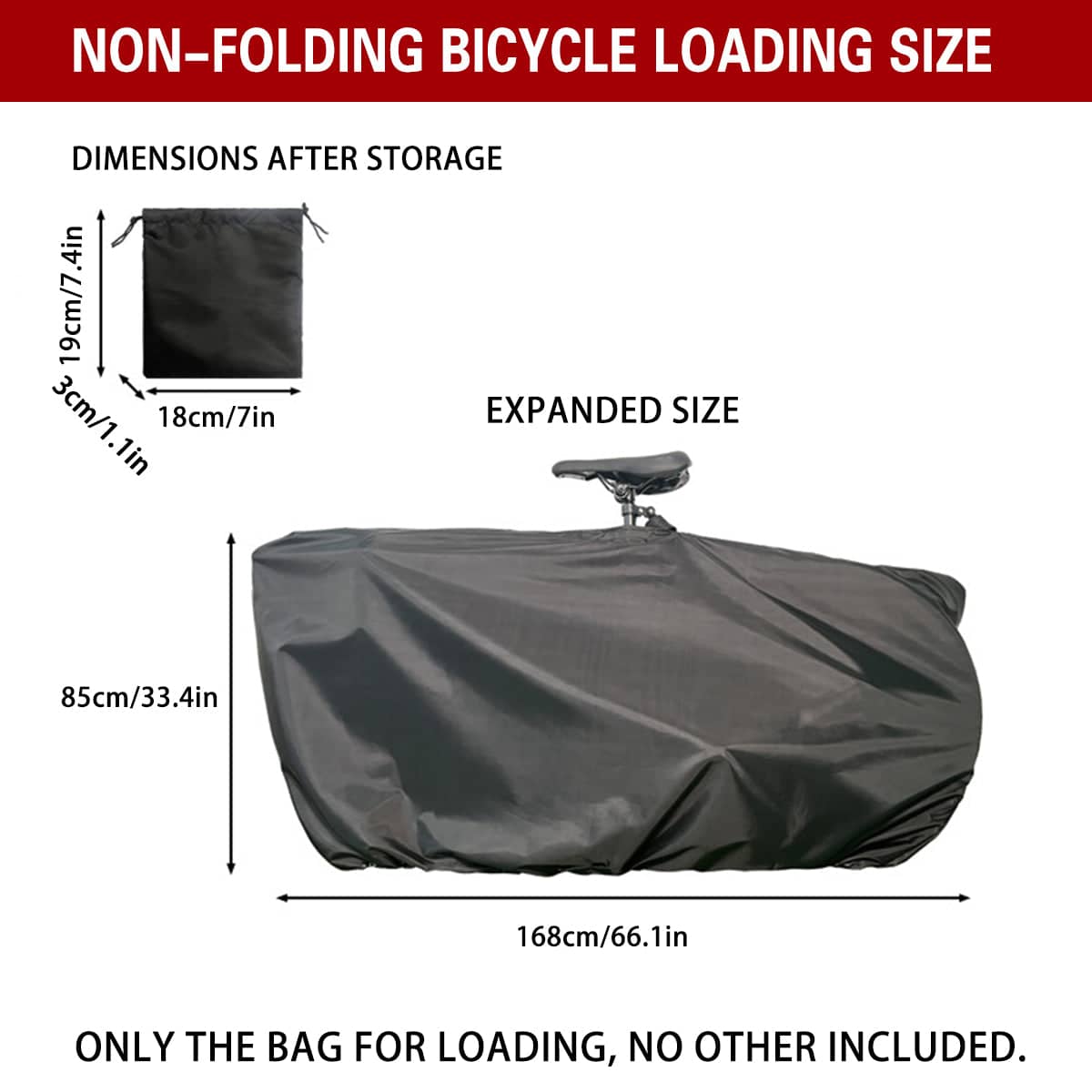 Foldable Polyester Bike Carry Bag for Folding Bike - 105 x 81 cm - view 4