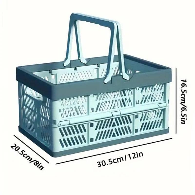 Foldable Portable Storage Basket with Handles for Picnics and Groceries - Dusty Pink and Cream - view 4