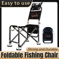 Foldable Recliner Fishing Chair with Backrest, Portable Camping Chair