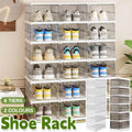 Foldable Shoe Box Dustproof Stackable Storage Cabinet - Transparent - view 2