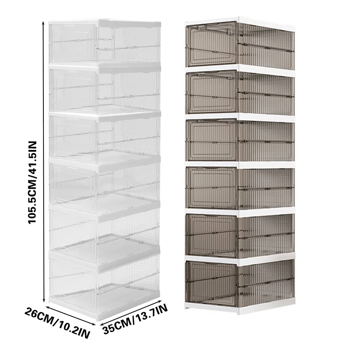 Foldable Shoe Box Dustproof Stackable Storage Cabinet - Transparent - view 4