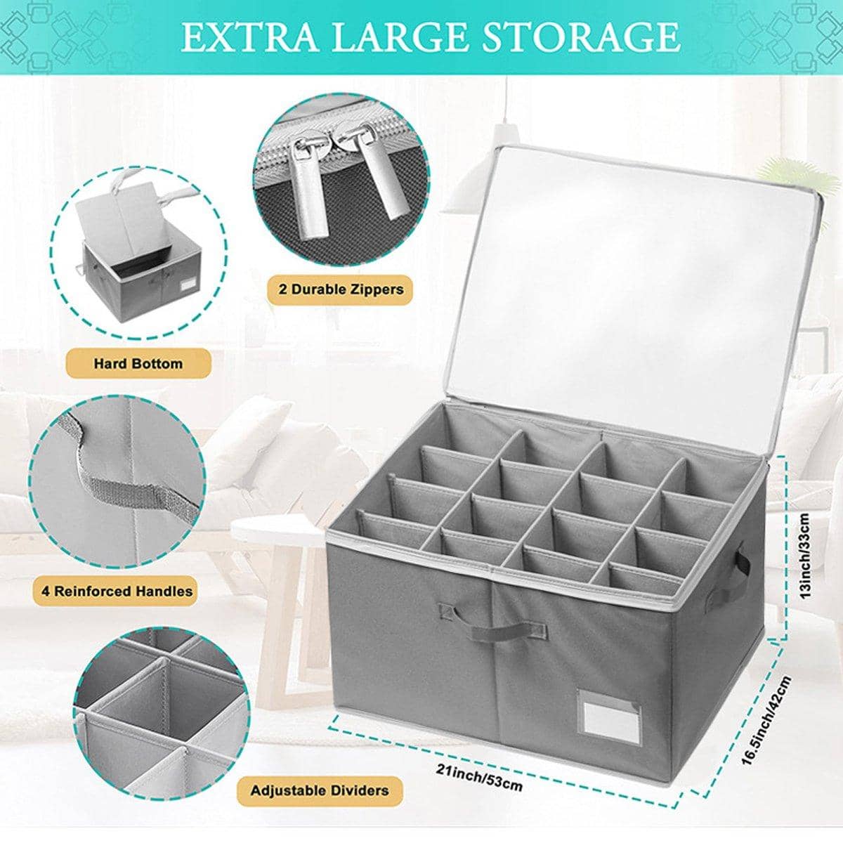 Foldable Shoe Box Organiser with Adjustable Dividers for Shoe Storage - view 3