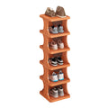 Foldable Shoe Rack Organiser, 6 Tier - Orange
