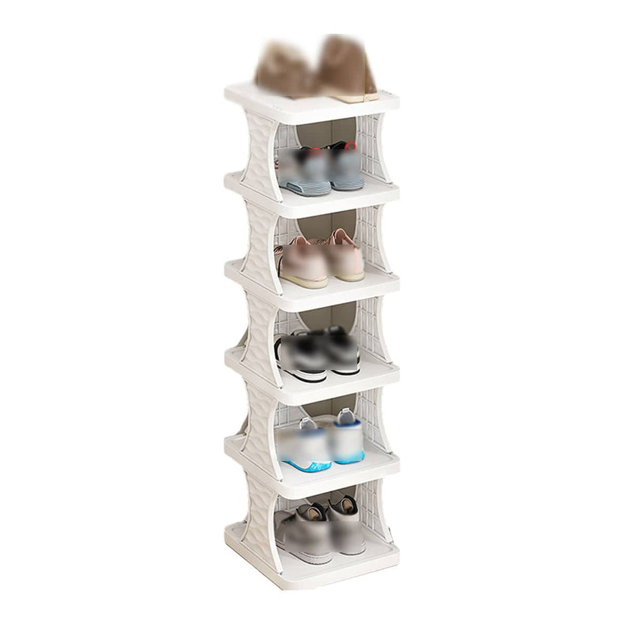 Foldable Shoe Rack Organiser, 7 Tier - White