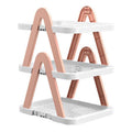 Foldable Shoe Rack Storage Shelf, Space Saving - 3 Tier, Pink