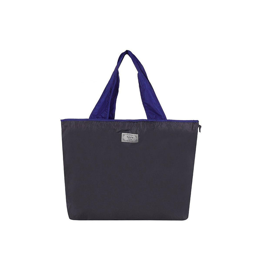 Foldable Shopping Bag with Drawstring - Grey, Small (47 x 35 cm)