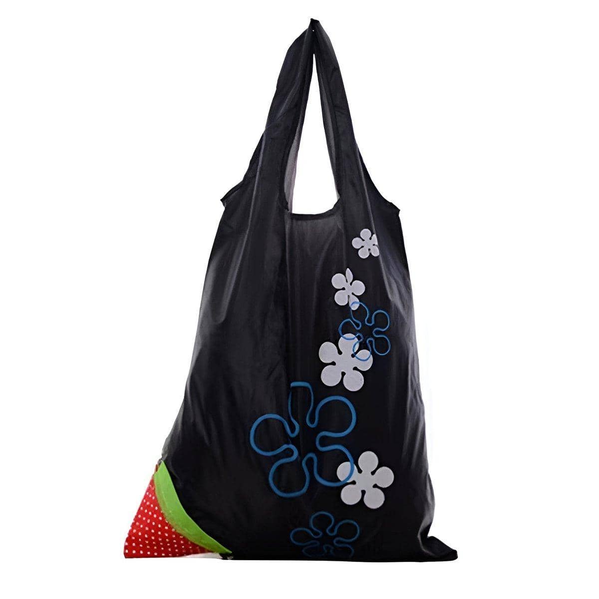 Foldable Shopping Bags, Pack of 5 - Black