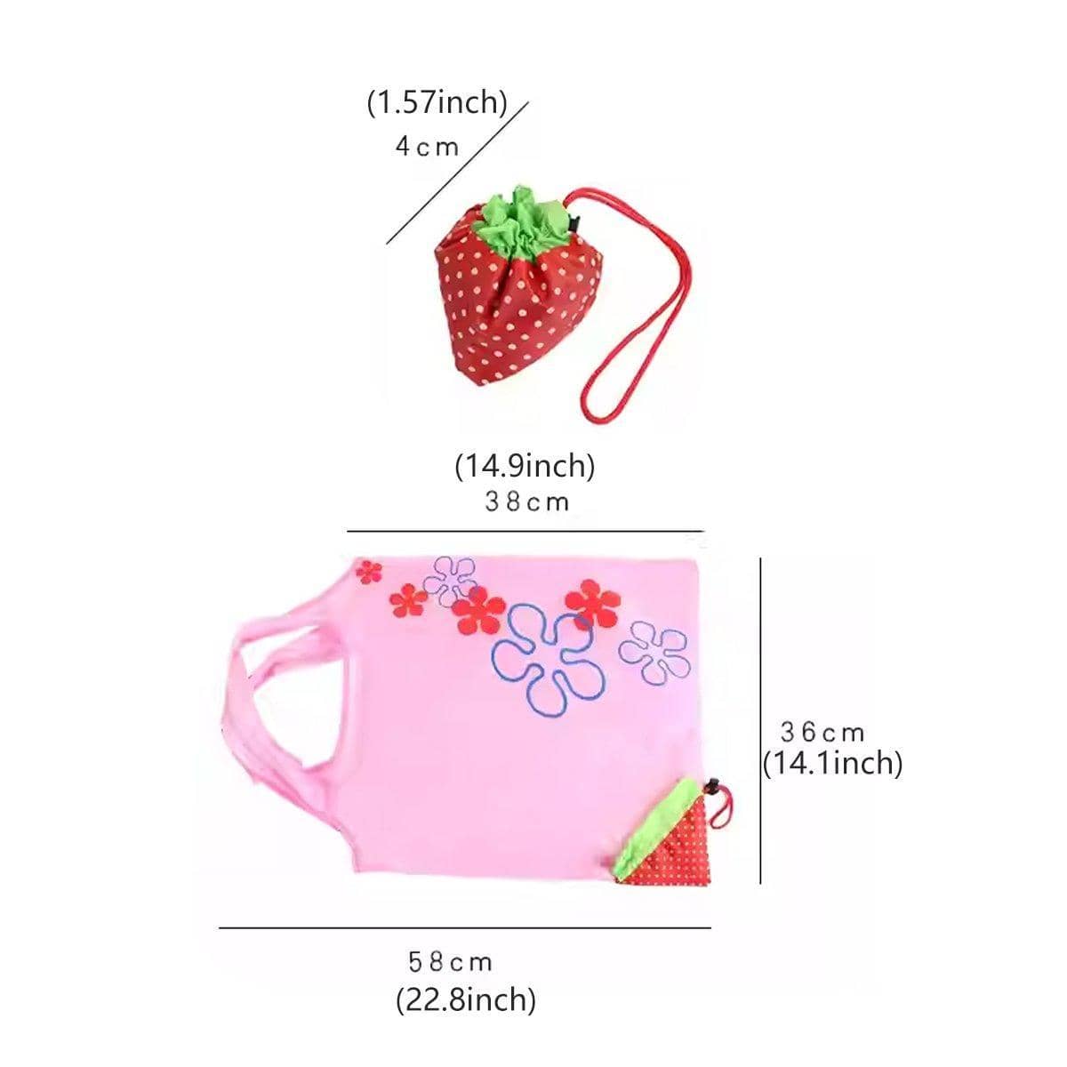 Foldable Shopping Bags, Pack of 5 - Pink - view 4