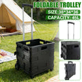 Foldable Shopping Cart, Portable Collapsible Outdoor Trolley with Telescopic Handle