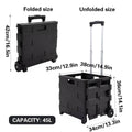 Foldable Shopping Cart, Portable Collapsible Outdoor Trolley with Telescopic Handle - view 3
