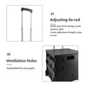 Foldable Shopping Cart, Portable Collapsible Outdoor Trolley with Telescopic Handle - view 4
