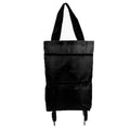 Foldable Shopping Trolley Bag with Wheels - Black