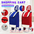 Foldable Shopping Trolley with Wheels, 35L Bag - Red - view 2