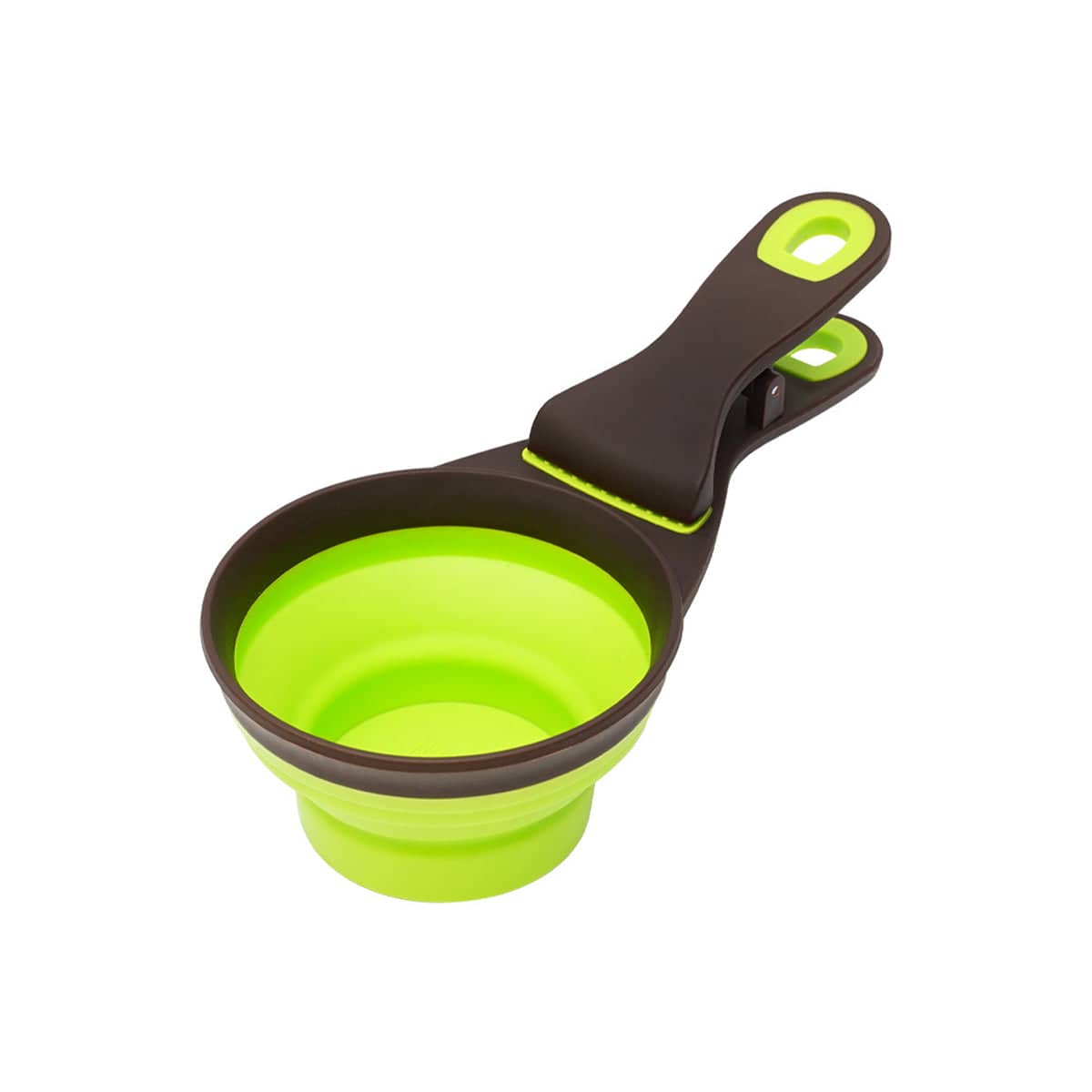 Foldable Silicone Pet Food Scoop with Bag Clip - Small (Size S, 7.6 x 16.8 cm)