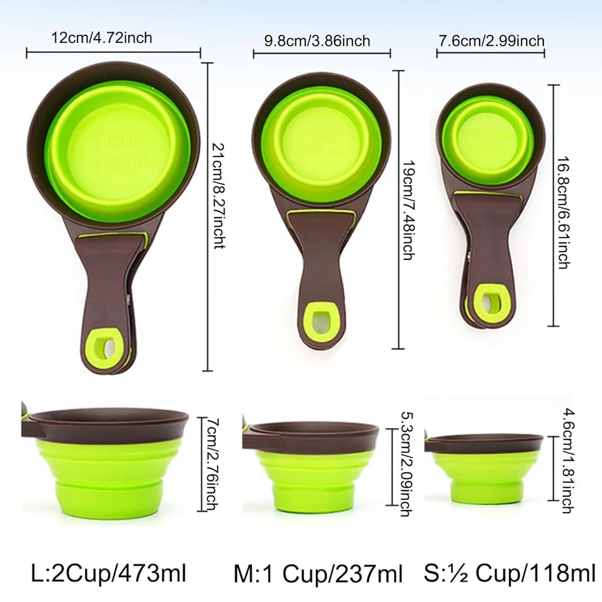 Foldable Silicone Pet Food Scoop with Bag Clip - Small (Size S, 7.6 x 16.8 cm) - view 4