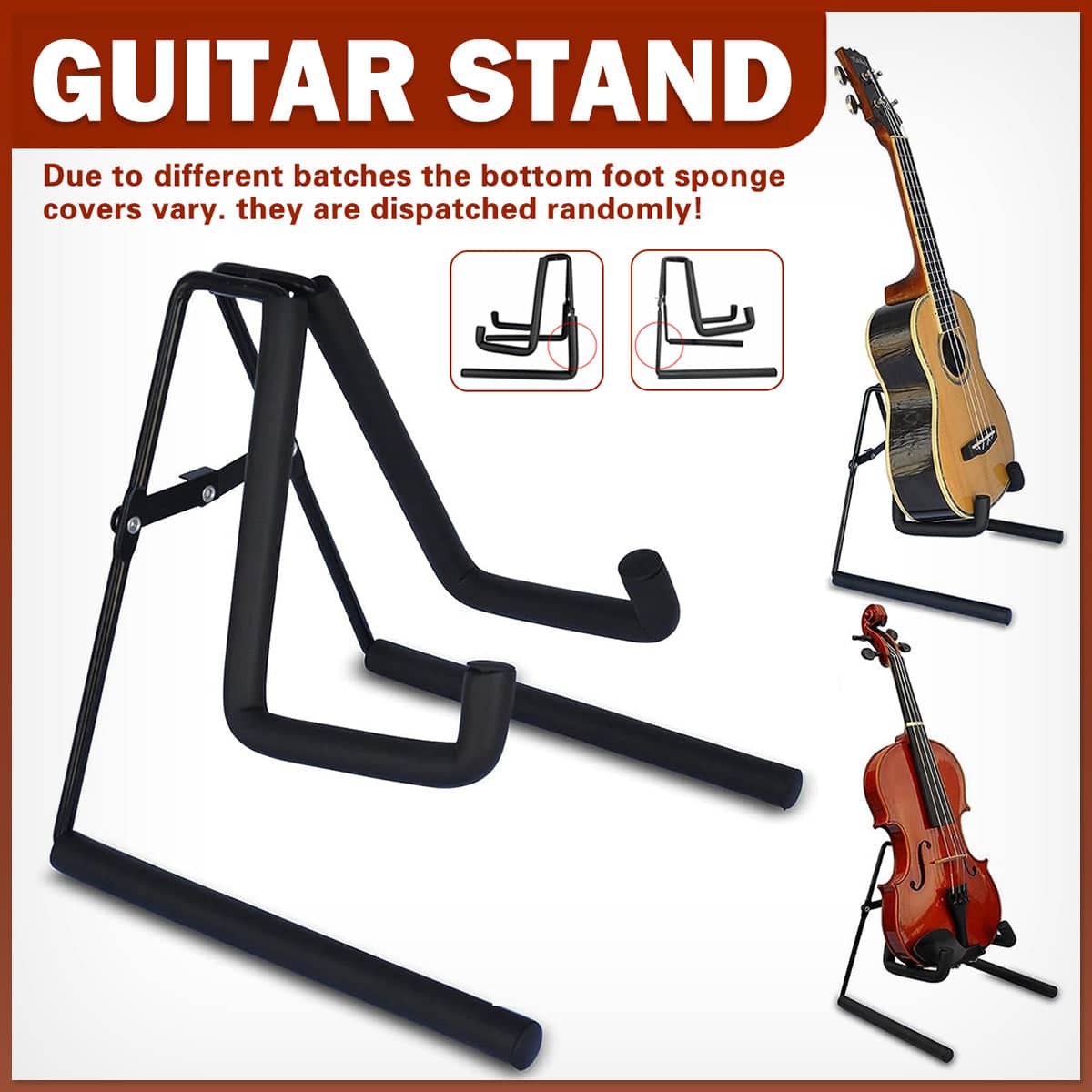 Foldable Small Guitar Stand for Violin, Ukulele and Mini Guitar