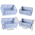 Foldable Stackable Desktop Storage Baskets for Stationery, Pack of 4 - Pink - view 5
